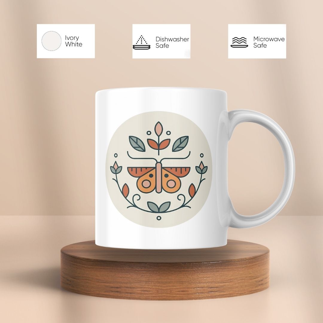 MintoLi Printed Ceramic Coffee Mug – 11 Oz Gifting Mug for Friends Family Colleagues – 325ml with Gift Box