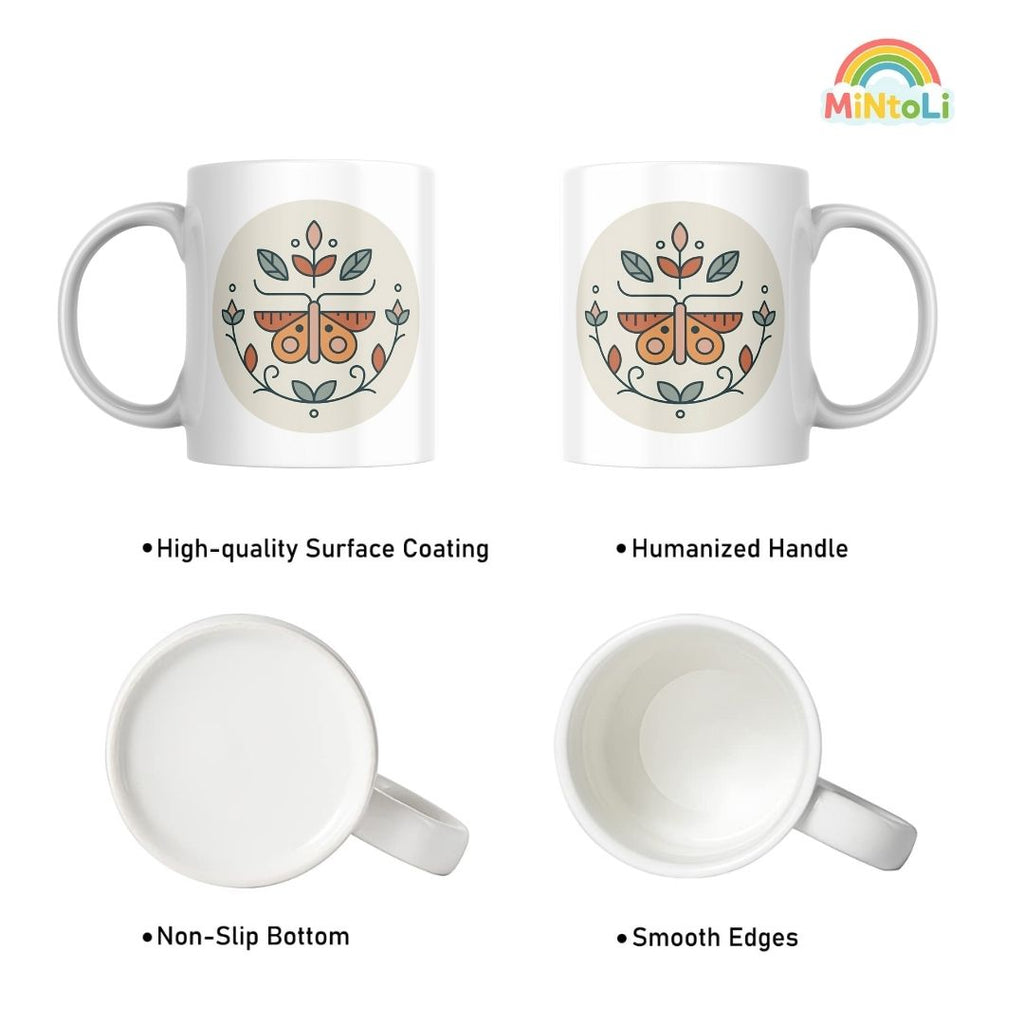 MintoLi Printed Ceramic Coffee Mug – 11 Oz Gifting Mug for Friends Family Colleagues – 325ml with Gift Box
