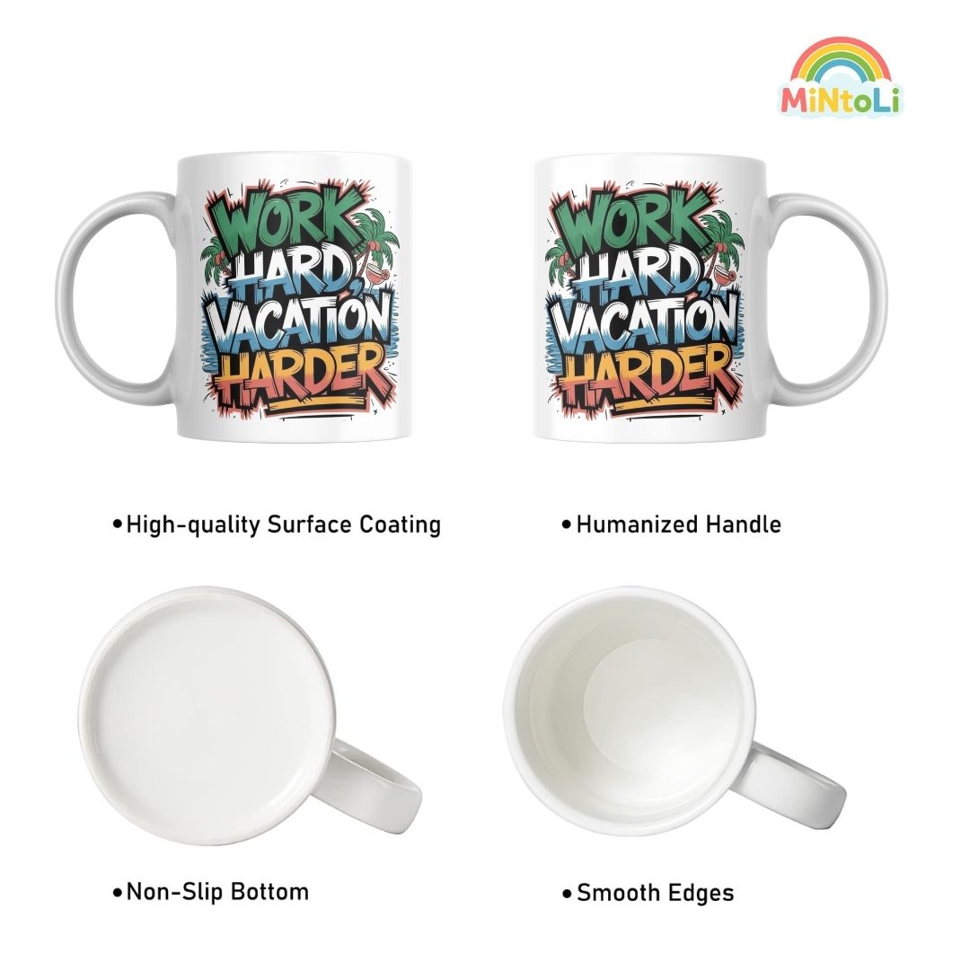 MintoLi Printed Ceramic Coffee Mug – 11 Oz Gifting Mug for Friends Family Colleagues – 325ml with Gift Box